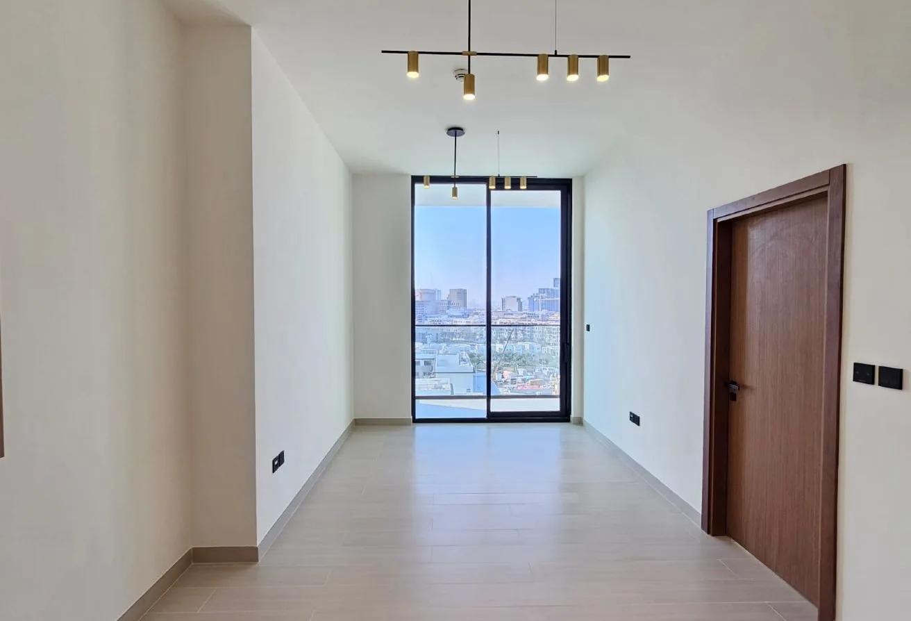 Binghatti Gardenia JVC — bedroom with Dubai skyline view