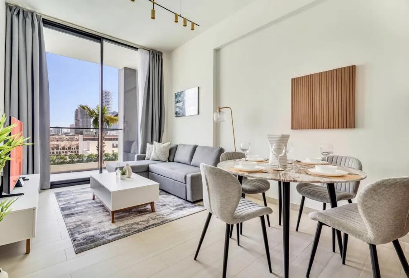 Binghatti Onyx JVC — living and dining area