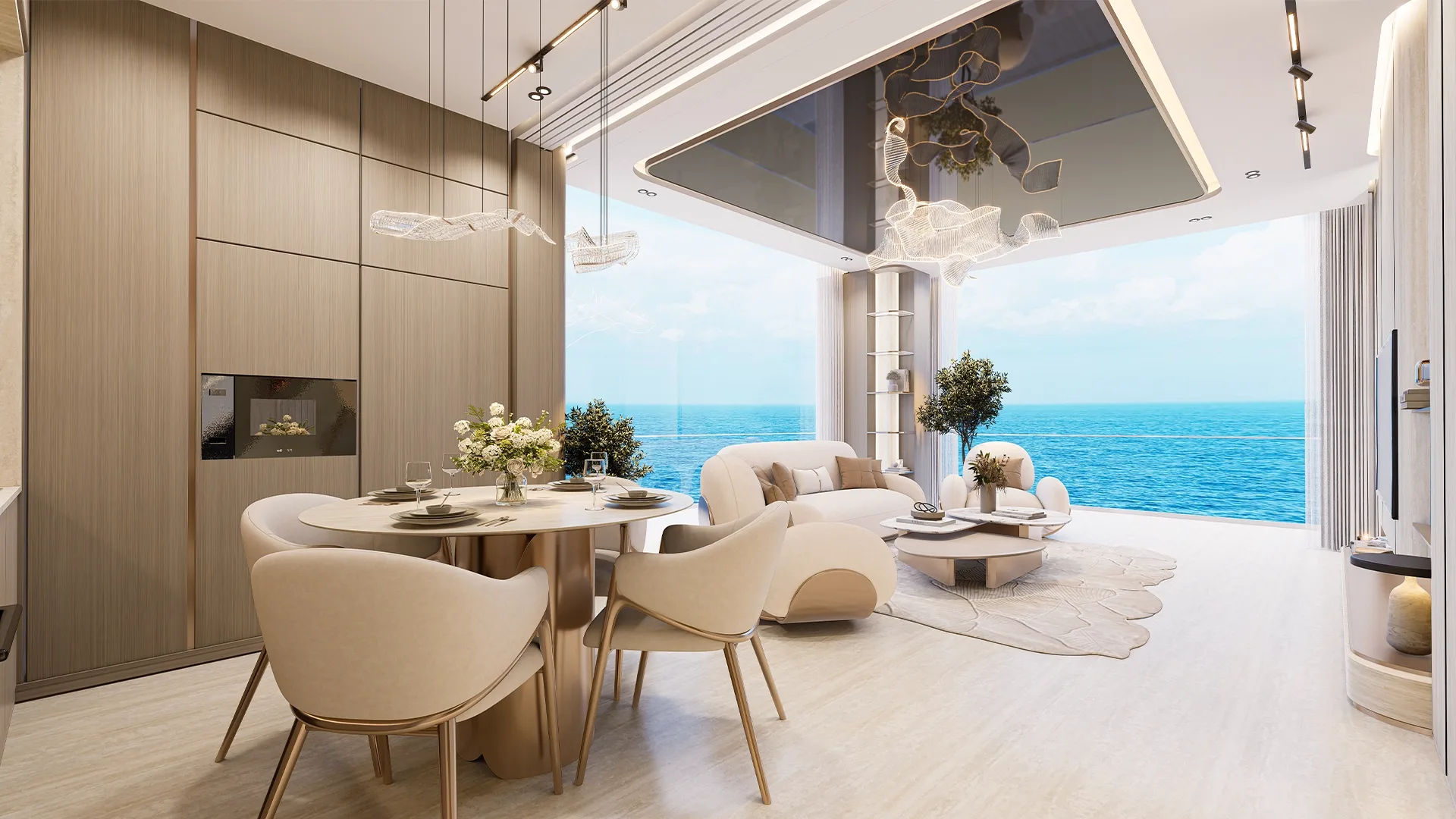 BREEZ by Danube – living room with sea view